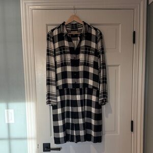 Burberry Black and White Checkered Dress